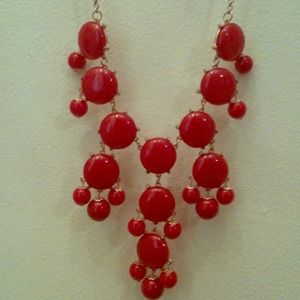 Red J.Crew Inspired Bubble Necklace & pumps bundle