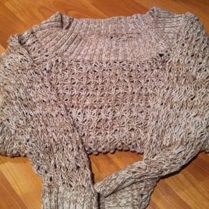 Mudd khaki crochet sweater