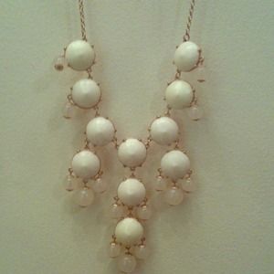 White Inspired Bubble & orange/green stone bib