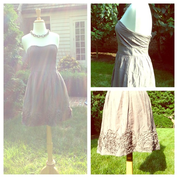 Pewter cocktail dress.