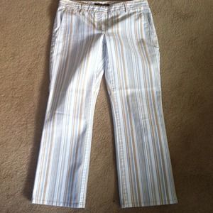 Theory Capri striped pants