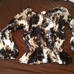 Michael kors silk black and white top!!