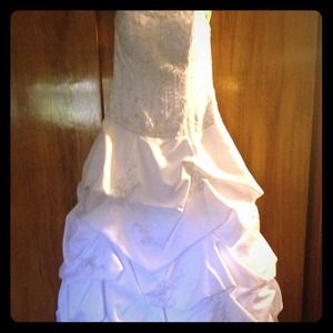 Oleg Cassini wedding gown with matching veil.