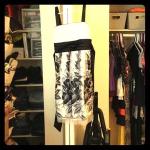 White and black homecoming/formal dress.