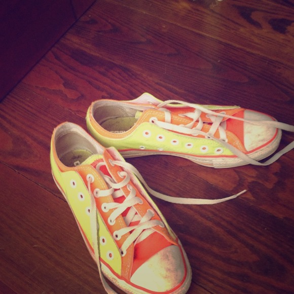 Neon Green, Orange and Yellow Converse Chuck