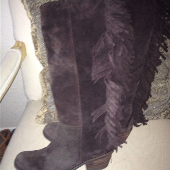 reba Shoes - SOLD on EBay Suede Leather Fringe Tall Boots