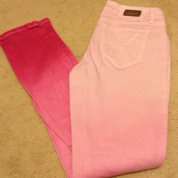 Wet Seal Pink Ombré Skinny Jeans