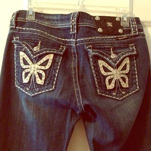 Miss Me butterfly rhinestone jeans