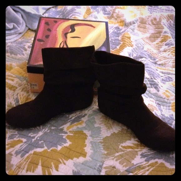 Very gently worn brown ankle boots