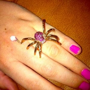 Betsey Johnson Swarovski Crystal Spider Ring