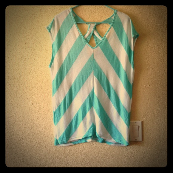 ❤❤SOLD!!❤❤XL Aqua Chevron top from Charlotte Russe