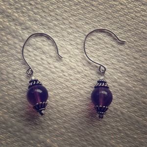 Handmade amethyst earrings!