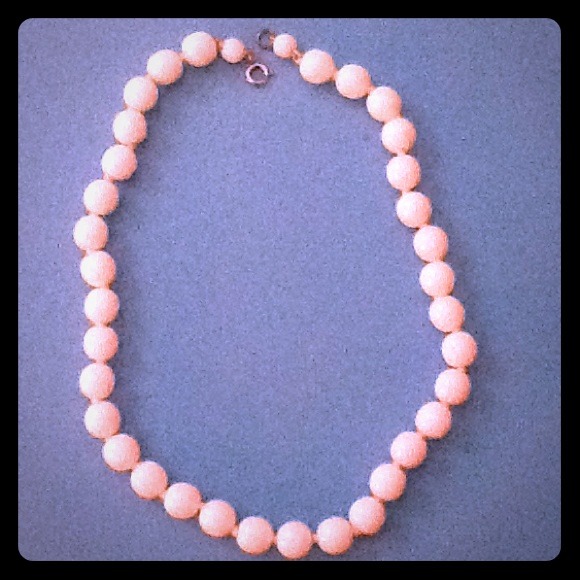 White glass bead necklace