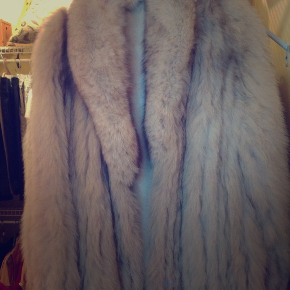 Authentic blue fox fur coat