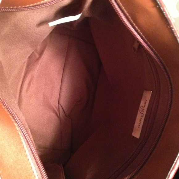 ✂️Price Cut✂️ Leather Cognac Brown Woven Purse - Picture 4 of 4