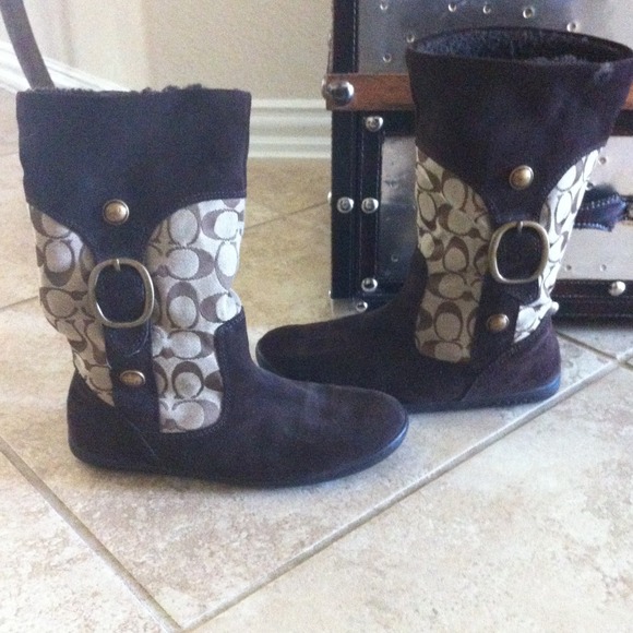 Brown Coach boots Sz 7 and Black Coach boots Sz 7