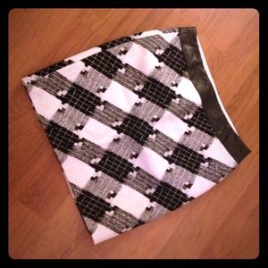 Adorable faux-leather and wool skirt!
