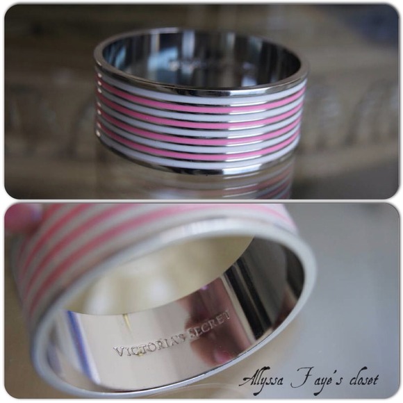 Jewelry - Victoria's Secret silver striped bracelet.
