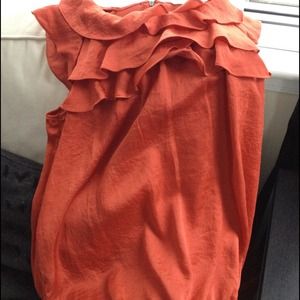 Bright orange Loft blouse!