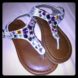 Jeweled open toed sandals