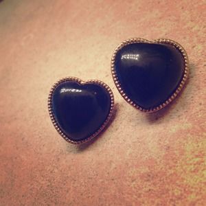 Black Heart Earrings