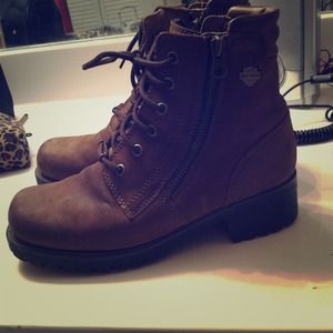 NEW Harley Davidson Brown Leather Combat Boots