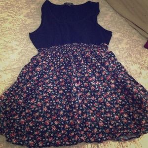 contrast black and floral dress