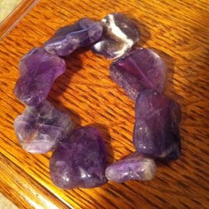 Handmade purple stretchy bead bracelet