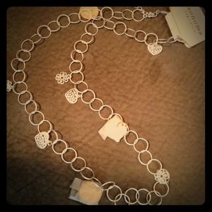 Long silver necklace