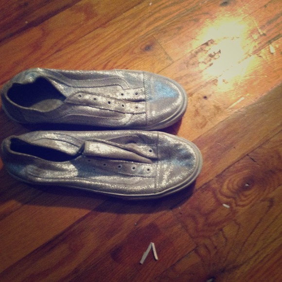 Silver slip on vans