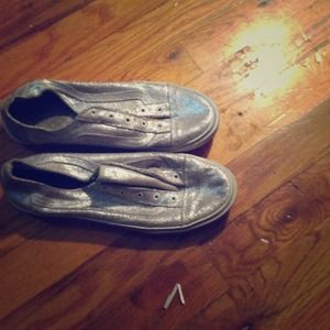 Silver slip on vans
