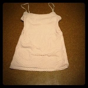 White and pink Polk a dot tank top