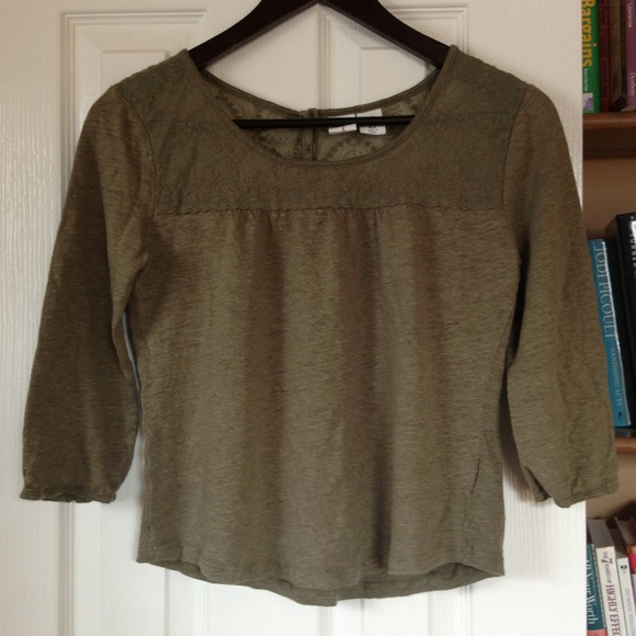 **SOLD!**Linen and lace top