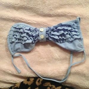 Light blue ruffle top