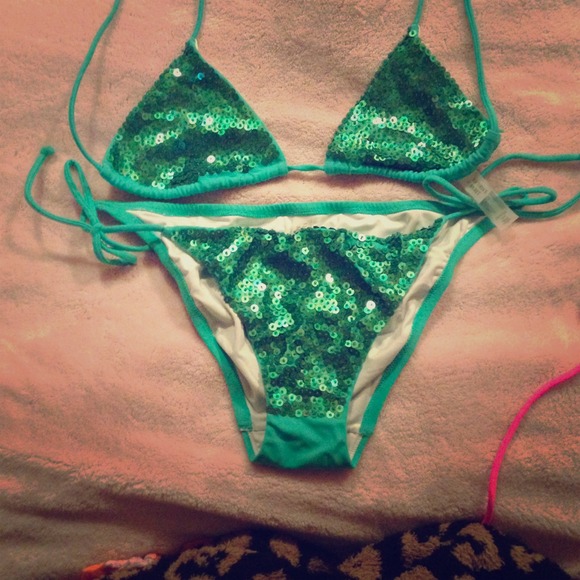Green sparkly swim