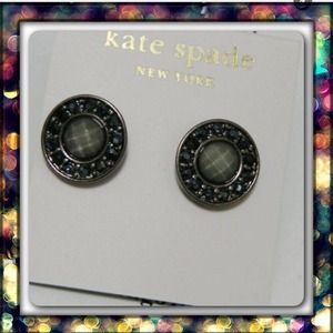Kate Spade round black earrings.