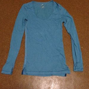 Long sleeve blue cotton shirt