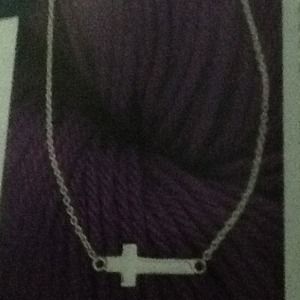 .925 sideways cross necklace