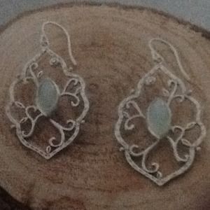 Chalcedony & sterling silver earrings