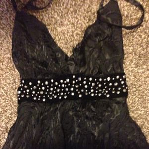 Bebe long black dress small