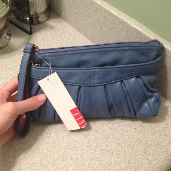 Cute blue Elle clutch/wristlet