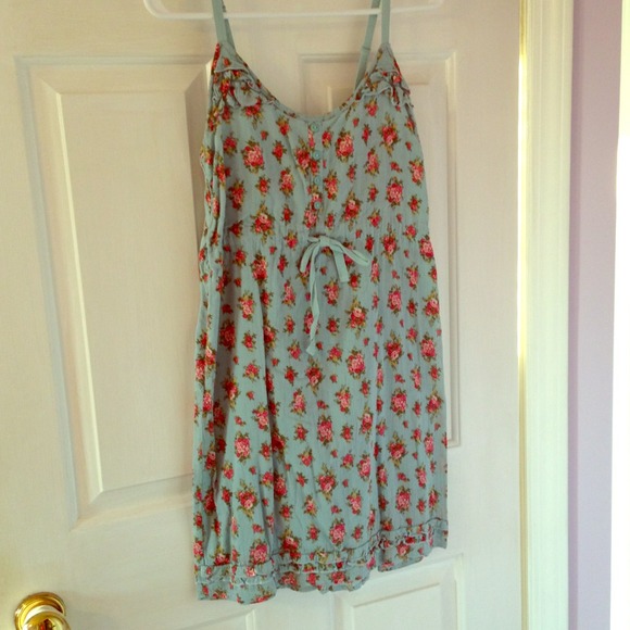 Mossimo Blue and Pink Spaghetti Strap Dress