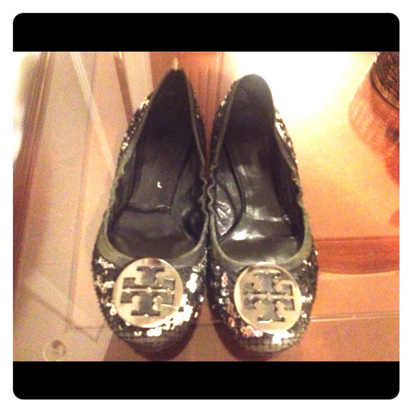 TORY BURCH stylish sequined flats size 10