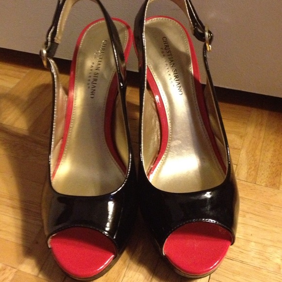 Black Slingbacks. With a touch of pink and gold