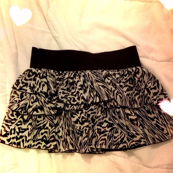 Zebra Ruffled Skirt