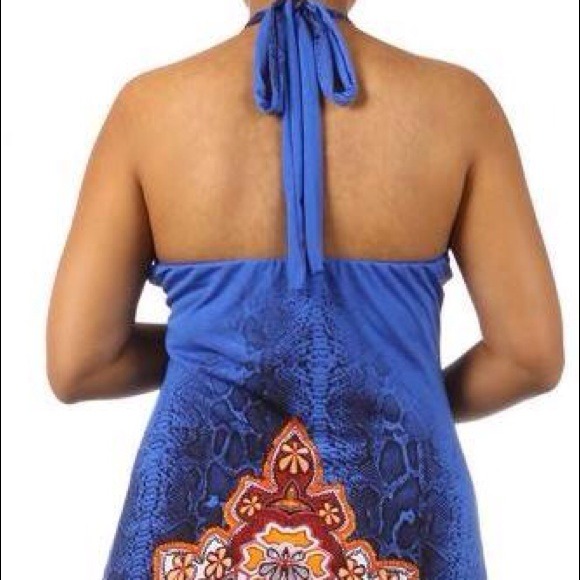 halter dress with chain detail at neck - Picture 2 of 2