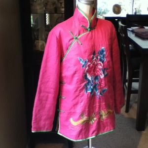 Quilted embroidered Chinese jacket.