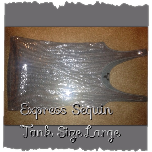 *SOLD* Express Silver Sequin Dressy Tank
