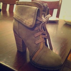 RESERVED Awesome Gray and Tan booties!