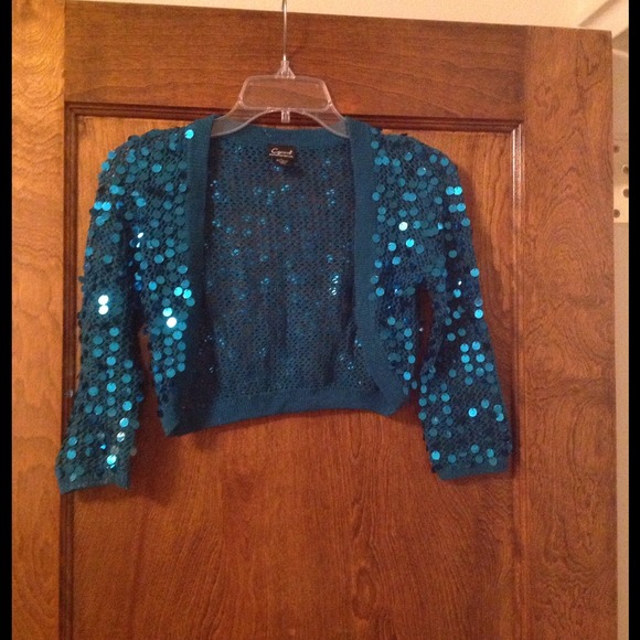 ❌❌TRADED❌❌Aqua Sequin Cover Up